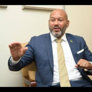 Jamaica’s High Commissioner-designate to India, Jason Hall, being interviewed at the Ministry of Foreign Affairs and Foreign Trade in New Kingston, on Tuesday, February 2.