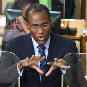 Minister of Finance and the Public Service, Dr. the Hon. Nigel Clarke, speaks in the House of Representatives on January 19.